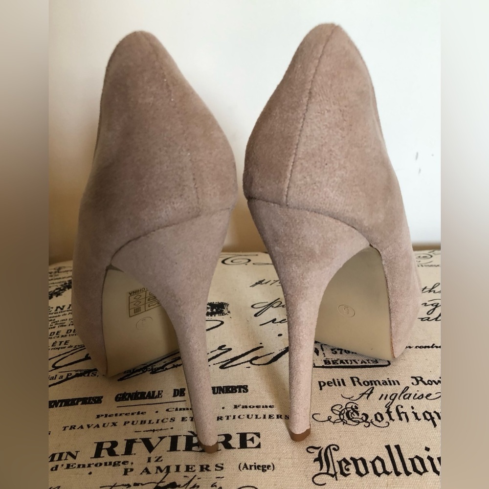 Sizes 6-11; Stiletto; Platform; Redcherry; Vegan Suede; Water Resistant; Apricot - Picture 5 of 8